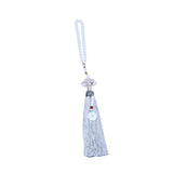Maxbell Car Rearview Mirror Charm Pendant with Safety Buckle Lotus Car Hanging Decor silver gray