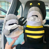 Maxbell Cute Car Tissue Box Holder Seat Back Soft Interior Decoration Cartoon Shark