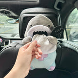 Maxbell Cute Car Tissue Box Holder Seat Back Soft Interior Decoration Cartoon Shark