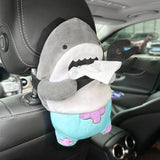 Maxbell Cute Car Tissue Box Holder Seat Back Soft Interior Decoration Cartoon Shark
