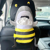 Maxbell Cute Car Tissue Box Holder Seat Back Soft Interior Decoration Cartoon Shark