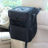 Maxbell Car Trash Can Leakproof Portable with Lid Trash Bin for Suvs Trucks Van Black