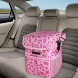 Maxbell Car Trash Can Leakproof Portable with Lid Trash Bin for Suvs Trucks Van Pink