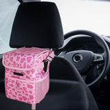 Maxbell Car Trash Can Leakproof Portable with Lid Trash Bin for Suvs Trucks Van Pink