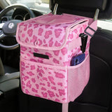 Maxbell Car Trash Can Leakproof Portable with Lid Trash Bin for Suvs Trucks Van Pink