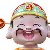 Maxbell Resin Cai Shen Statue 2024 Chinese New Year Decor for Bedroom Bookshelf Good Luck