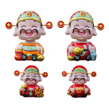 Maxbell Resin Cai Shen Statue 2024 Chinese New Year Decor for Bedroom Bookshelf Good Luck
