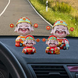 Maxbell Resin Cai Shen Statue 2024 Chinese New Year Decor for Bedroom Bookshelf Good Luck