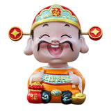 Maxbell Resin Cai Shen Statue 2024 Chinese New Year Decor for Bedroom Bookshelf Good Luck