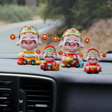 Maxbell Resin Cai Shen Statue 2024 Chinese New Year Decor for Bedroom Bookshelf Good Luck