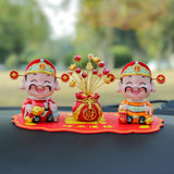 Maxbell Resin Cai Shen Statue 2024 Chinese New Year Decor for Bedroom Bookshelf Good Luck