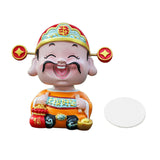 Maxbell Resin Cai Shen Statue 2024 Chinese New Year Decor for Bedroom Bookshelf Good Luck