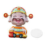 Maxbell Resin Cai Shen Statue 2024 Chinese New Year Decor for Bedroom Bookshelf Good Luck