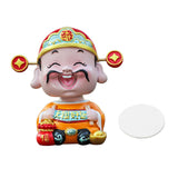 Maxbell Resin Cai Shen Statue 2024 Chinese New Year Decor for Bedroom Bookshelf Good Luck