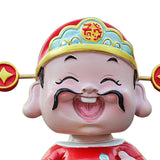 Maxbell Resin Cai Shen Statue 2024 Chinese New Year Decor for Bedroom Bookshelf Ingots