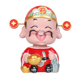 Maxbell Resin Cai Shen Statue 2024 Chinese New Year Decor for Bedroom Bookshelf Ingots