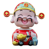 Maxbell Resin Cai Shen Statue 2024 Chinese New Year Decor for Bedroom Bookshelf Ingots
