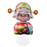 Maxbell Resin Cai Shen Statue 2024 Chinese New Year Decor for Bedroom Bookshelf Ingots