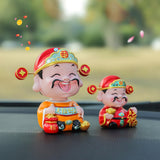 Maxbell Resin Cai Shen Statue 2024 Chinese New Year Decor for Bedroom Bookshelf Ingots