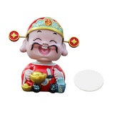 Maxbell Resin Cai Shen Statue 2024 Chinese New Year Decor for Bedroom Bookshelf Ingots