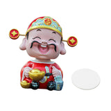 Maxbell Resin Cai Shen Statue 2024 Chinese New Year Decor for Bedroom Bookshelf Ingots