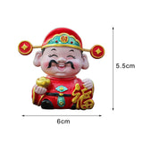 Maxbell Resin Cai Shen Statue 2024 Chinese New Year Decor for Bedroom Bookshelf Fu