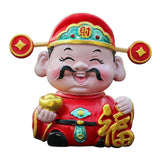 Maxbell Resin Cai Shen Statue 2024 Chinese New Year Decor for Bedroom Bookshelf Fu
