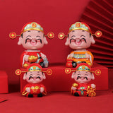 Maxbell Resin Cai Shen Statue 2024 Chinese New Year Decor for Bedroom Bookshelf Fu