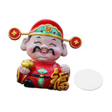 Maxbell Resin Cai Shen Statue 2024 Chinese New Year Decor for Bedroom Bookshelf Fu
