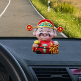 Maxbell Resin Cai Shen Statue 2024 Chinese New Year Decor for Bedroom Bookshelf Fu