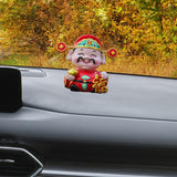 Maxbell Resin Cai Shen Statue 2024 Chinese New Year Decor for Bedroom Bookshelf Fu