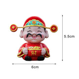 Maxbell Resin Cai Shen Statue 2024 Chinese New Year Decor for Bedroom Bookshelf Money