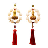 Maxbell Car Rearview Mirror Pendant Versatile Easy to Hang,Feng Shui Tassel Dangling Buddha