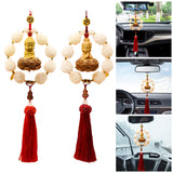 Maxbell Car Rearview Mirror Pendant Versatile Easy to Hang,Feng Shui Tassel Dangling Buddha