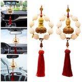 Maxbell Car Rearview Mirror Pendant Versatile Easy to Hang,Feng Shui Tassel Dangling Buddha