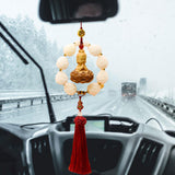 Maxbell Car Rearview Mirror Pendant Versatile Easy to Hang,Feng Shui Tassel Dangling Guanyin
