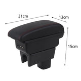 Maxbell Auto Car Armrest Box Elbow Support Case Extender Tidying Sturdy Arm Rest Box with USB