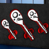 Maxbell 3Pcs Stubby Drive Ratchet Set Portable Flexible Quick Release Ratchet Wrench Print A