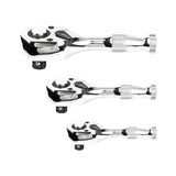 Maxbell 3Pcs Stubby Drive Ratchet Set Portable Flexible Quick Release Ratchet Wrench Print A
