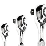 Maxbell 3Pcs Stubby Drive Ratchet Set Portable Flexible Quick Release Ratchet Wrench Print A