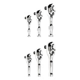 Maxbell 3Pcs Stubby Drive Ratchet Set Portable Flexible Quick Release Ratchet Wrench Print A