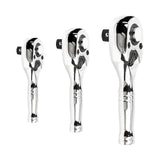 Maxbell 3Pcs Stubby Drive Ratchet Set Portable Flexible Quick Release Ratchet Wrench Print B