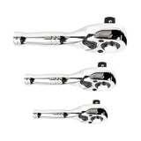 Maxbell 3Pcs Stubby Drive Ratchet Set Portable Flexible Quick Release Ratchet Wrench Print B