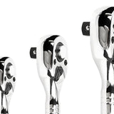 Maxbell 3Pcs Stubby Drive Ratchet Set Portable Flexible Quick Release Ratchet Wrench Print B