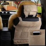 Maxbell Car Seat Cover Plush Car Seat Cushions Cover for Office Chair Car Decor White