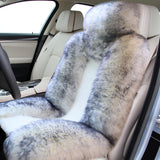 Maxbell Car Seat Cover Plush Car Seat Cushions Cover for Office Chair Car Decor White Gray