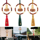 Maxbell Car Rearview Mirror Pendant Lucky Decor for Friend Wall Feng Shui Decor Red Tassel