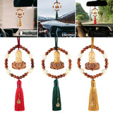Maxbell Car Rearview Mirror Pendant Lucky Decor for Friend Wall Feng Shui Decor Red Tassel