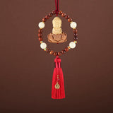 Maxbell Car Rearview Mirror Pendant Lucky Decor for Friend Wall Feng Shui Decor Red Tassel