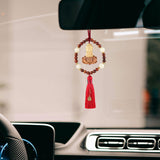 Maxbell Car Rearview Mirror Pendant Lucky Decor for Friend Wall Feng Shui Decor Red Tassel